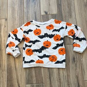 Carter's Halloween Pumpkin and Bat Sweatshirt Top - Orange and Black